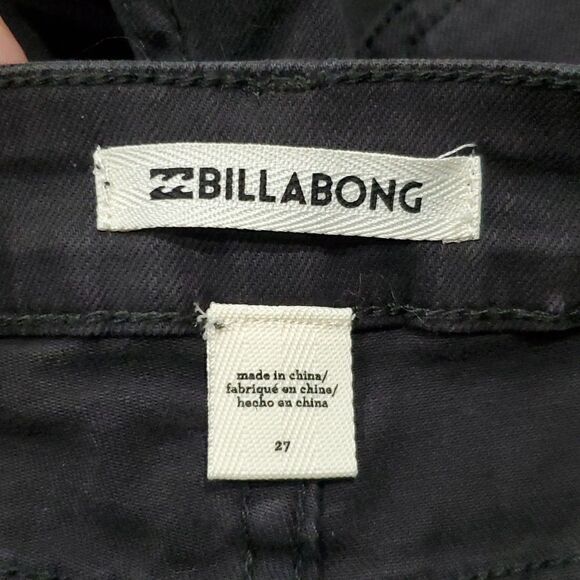 Billabong Lace up Denim Shorts in Charcoal Black Size 27 - Picture 9 of 14